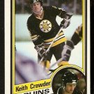 Boston Bruins Keith Crowder 1984 Topps # 2 Nr Mt Short Print Boston Bruins Keith Crowder 1984 Topps # 2 Nr Mt Short Print