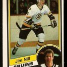 1984 O-Pee-Chee OPC Hockey Card # 11 Boston Bruins Jim Nill nr mt