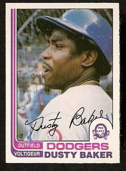Los Angeles Dodgers Dusty Baker 1982 O Pee Chee OPC Baseball Card #375