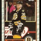 Boston Bruins Greg Hawgood RC Rookie Card 1989 Topps Hockey Card #81 nr mt   !