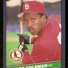 St Louis Cardinals Vince Coleman RC Rookie Card 1986 Leaf Donruss Baseball Card # 111