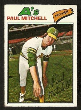 OAKLAND ATHLETICS PAUL MITCHELL 1977 TOPPS # 53 VG