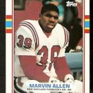 New England Patriots Marvin Allen RC Rookie Card 1989 Topps Football Card 202 New England Patriots Marvin Allen RC Rookie Card 1989 Topps Football Card 202