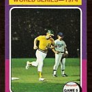 WORLD SERIES GAME 5 OAKLAND ATHLETICS JOE RUDI 1975 TOPPS BASEBALL CARD # 465 VG