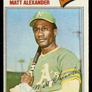 OAKLAND ATHLETICS MATT ALEXANDER 1977 TOPPS # 644 VG