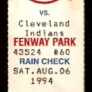 CLEVELAND INDIANS BOSTON RED SOX 1994 TICKET STUB JOHN VALENTIN 5 HITS TROT NIXON CLEVELAND INDIANS BOSTON RED SOX 1994 TICKET STUB JOHN VALENTIN 5 HITS TROT NIXON