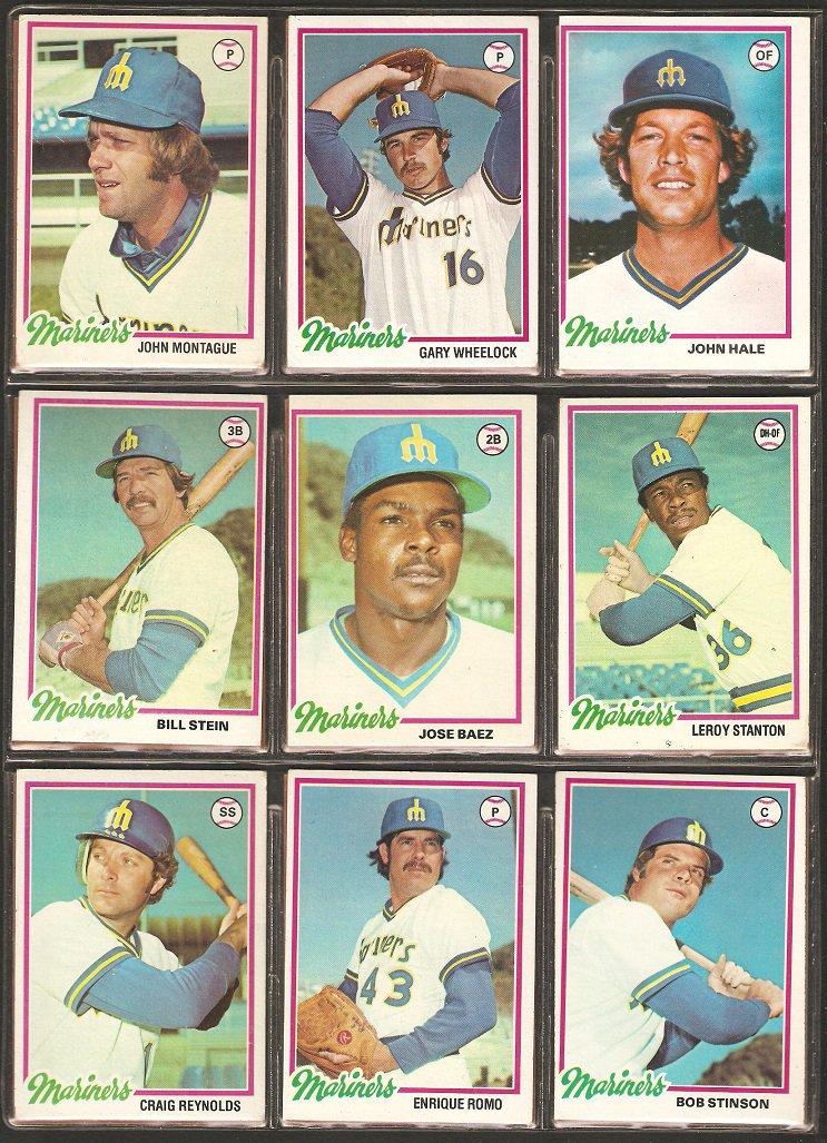 1978 TOPPS SEATTLE MARINERS TEAM LOT 24 DIFF DAVE COLLINS JULIO CRUZ RC JIM ABBOTT