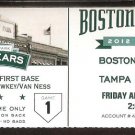 TAMPA BAY RAYS BOSTON RED SOX FENWAY 100th OPENING DAY TICKET 2012 ZOBRIST HR