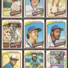 1980 TOPPS MILWAUKEE BREWERS TEAM LOT 27 DIFF ROBIN YOUNT MOLITOR COOPER THOMAS +