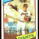 SAN FRANCISCO GIANTS JOHN MONTEFUSCO 1980 TOPPS # 195