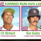 ERA LDR NEW YORK YANKEES RON GUIDRY HOUSTON ASTROS J.R. RICHARD 1980 TOPPS # 207