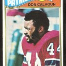 NEW ENGLAND PATRIOTS DON CALHOUN ROOKIE CARD RC 1977 TOPPS # 518