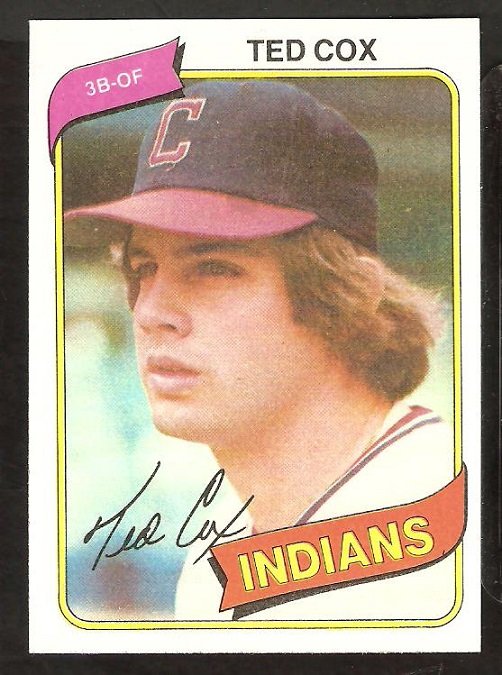 Cleveland Indians Ted Cox 1980 Topps Baseball Card # 252 nr mt