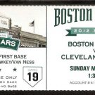 Cleveland Indians Boston Red Sox 2012 Ticket Will Middlebrooks Jarrod Saltammachia Michael Brantley