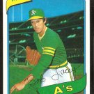 Oakland Athletics Bob Lacey 1980 Topps Baseball Card # 316 em/nm