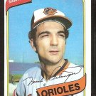 Baltimore Orioles Mark Belanger 1980 Topps Baseball Card #425 nr mt Baltimore Orioles Mark Belanger 1980 Topps Baseball Card #425 nr mt