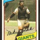 San Francisco Giants Mike Sadek 1980 Topps Baseball Card # 462 nr mt