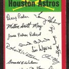 Houston Astros Unmarked red Team Checklist 1974 Topps Baseball Card