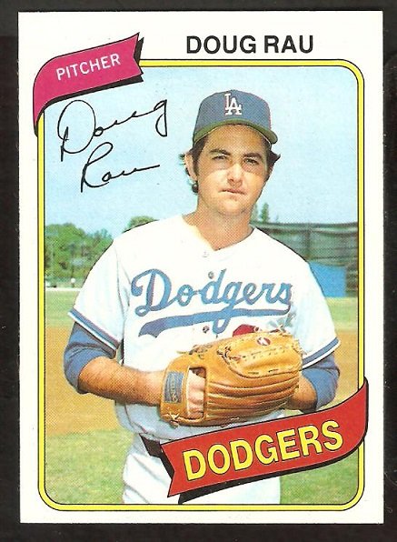 Los Angeles Dodgers Doug Rau 1980 Topps Baseball Card # 527 nr mt
