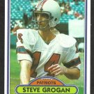 New England Patriots Steve Grogan 1980 Topps Football Card #435 nr mt