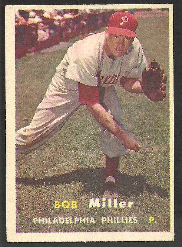 Philadelphia Phillies Bob Miller 1957 Topps Baseball Card # 46 ex mt