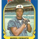 Montreal Expos Warren Cromartie 1981 Fleer Star Sticker Baseball Card # 92
