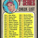 1968 Topps Baseball Card # 518a 7th Series Checklist 539 A.L. Rookies Variation unmarked