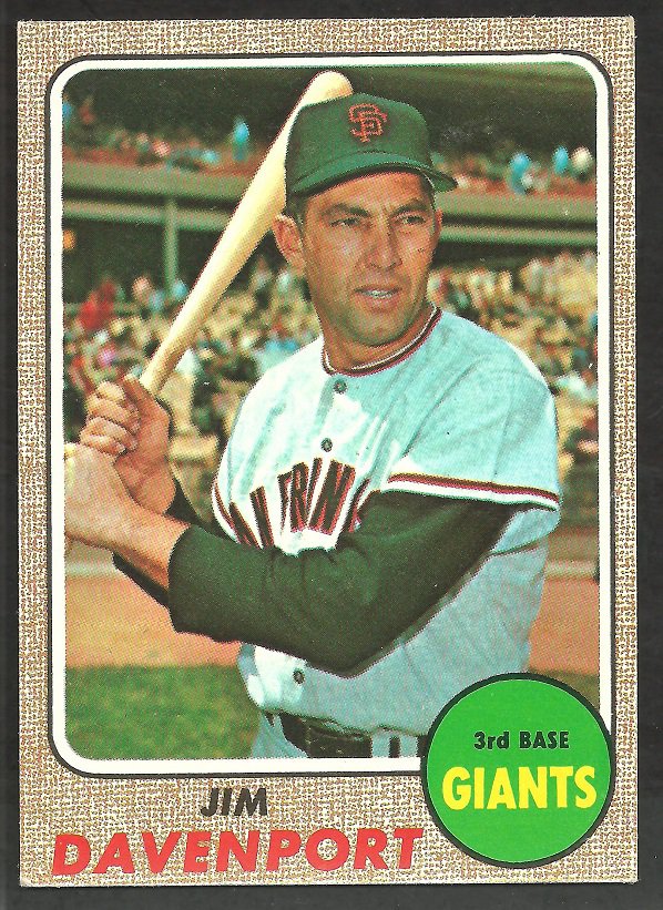 San Francisco Giants Jim Davenport 1968 Topps Baseball Card 525 ex