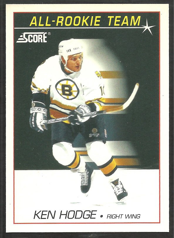 Boston Bruins Ken Hodge All Rookie Team 1991 Score Hockey Card 353