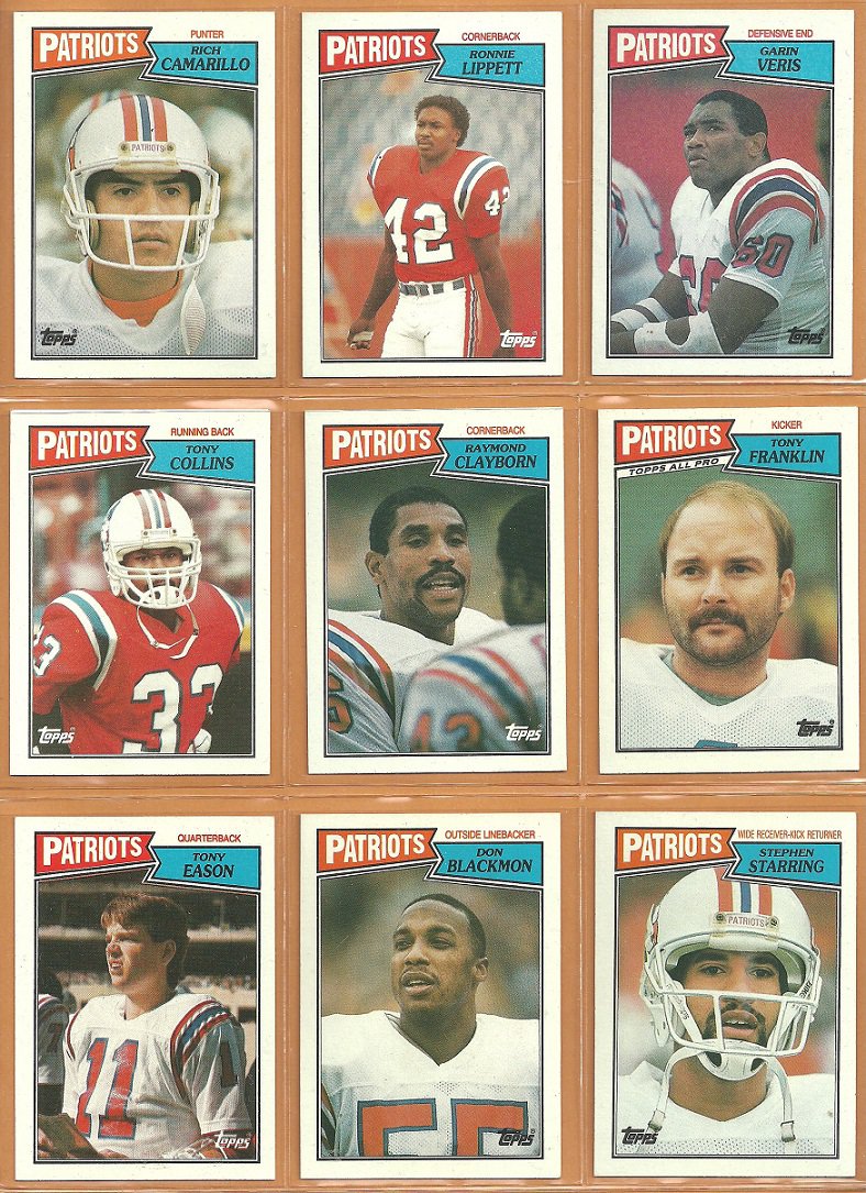 1987 Topps New England Patriots Team Lot Andre Tippett Raymond Clayborn ...