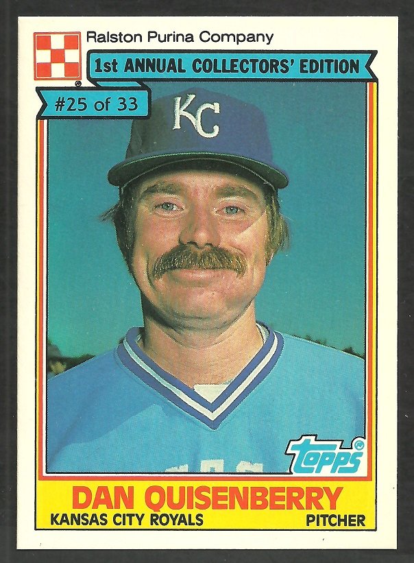 Kansas City Royals Dan Quisenberry 1984 Ralston Purina Baseball Card 25