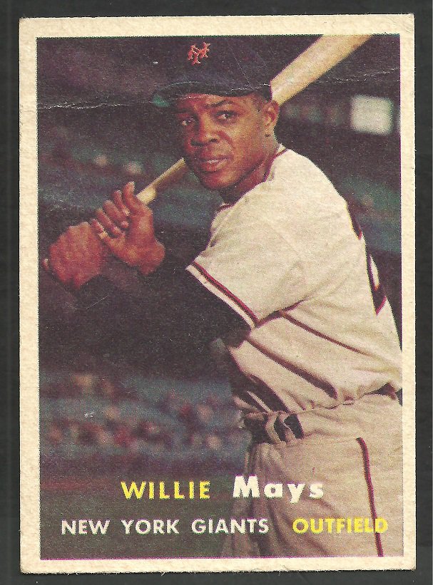 New York Giants Willie Mays 1957 Topps Baseball Card 10 vg