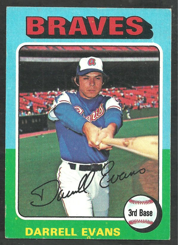 Atlanta Braves Darrell Evans 1975 Topps Baseball Card 475 ex