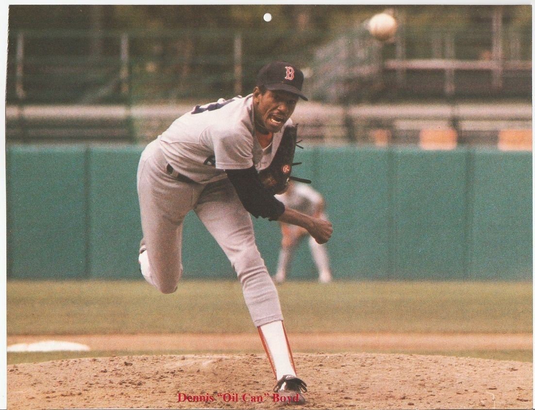 Boston Red Sox Dennis Oil Can Boyd 1986 Pinup Photo 8x10