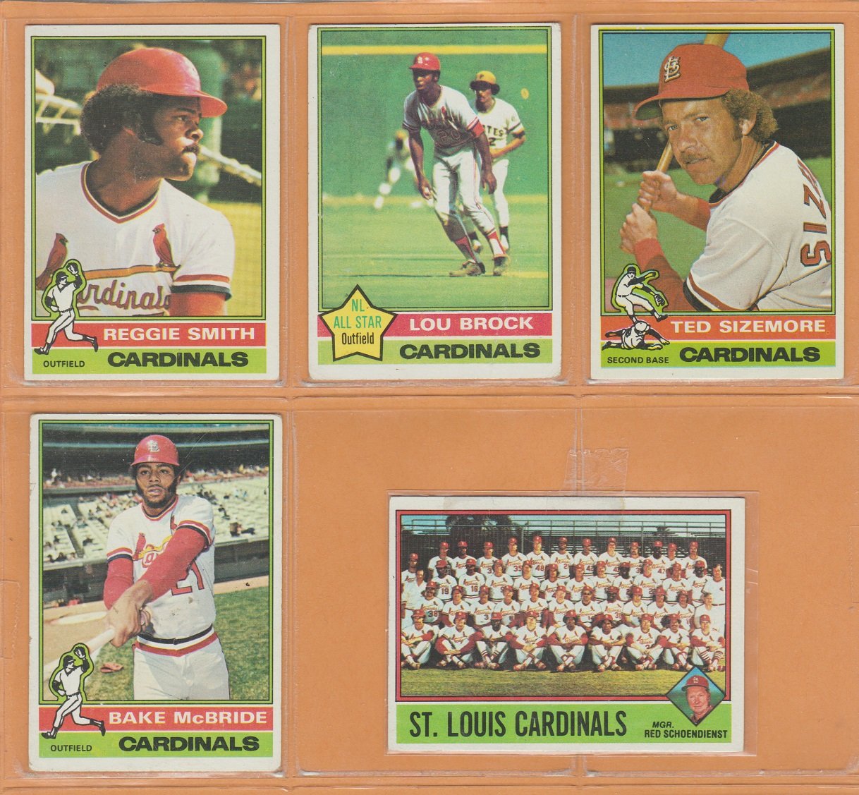 1976 Topps St Louis Cardinals Team Lot 17 diff Lou Brock Reggie Smith