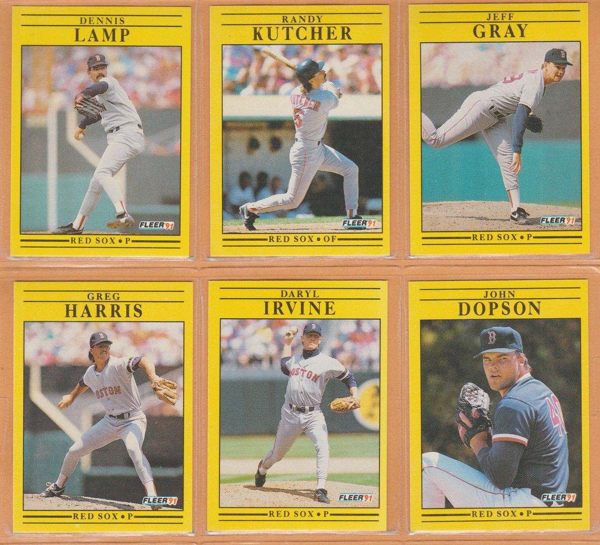 1991 Fleer Boston Red Sox Team Lot Roger Clemens Wade Boggs Dwight ...