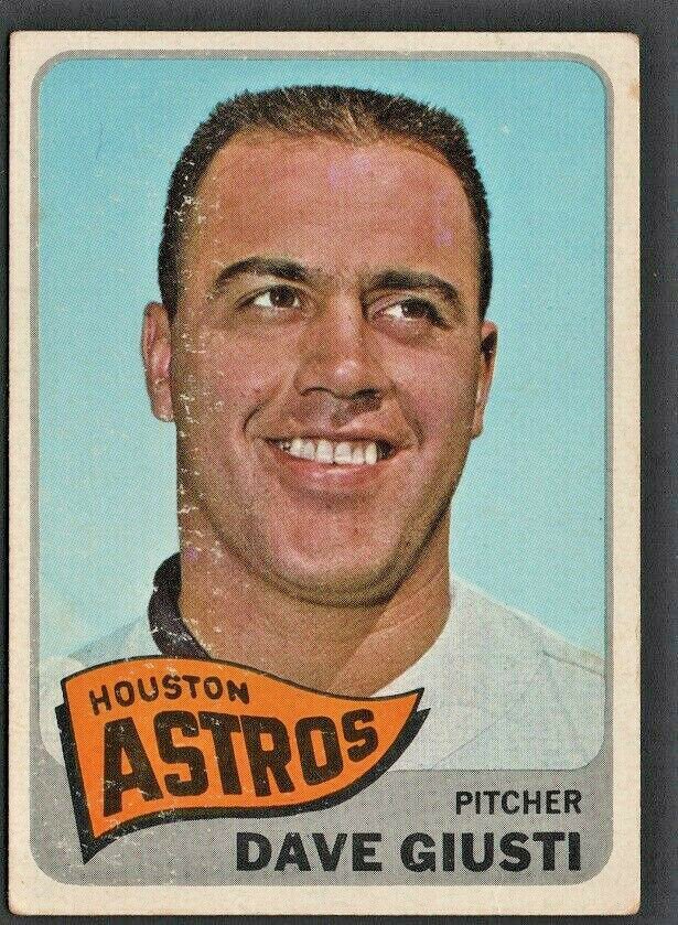 1965 Topps Baseball Card 524 Houston Astros Dave Giusti Short Print sp