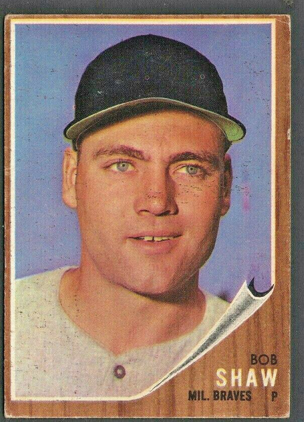 Milwaukee Braves Bob Shaw 1962 Topps Baseball Card 109