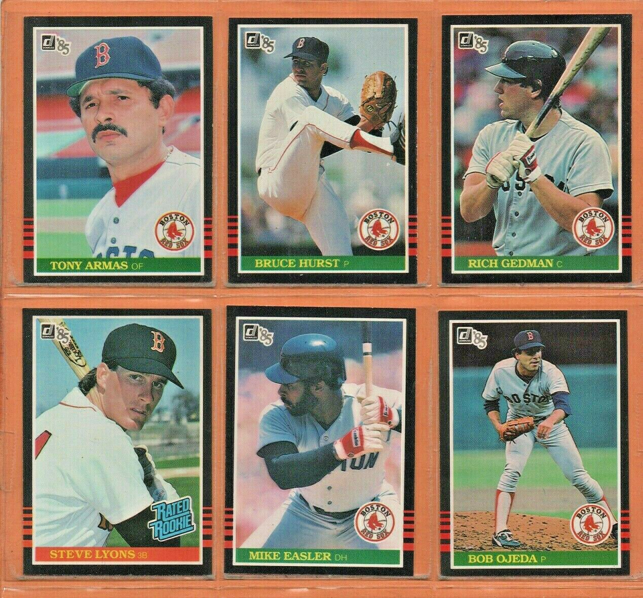 1985 Donruss Boston Red Sox Team Lot 21 Roger Clemens RC Jim Rice Wade ...