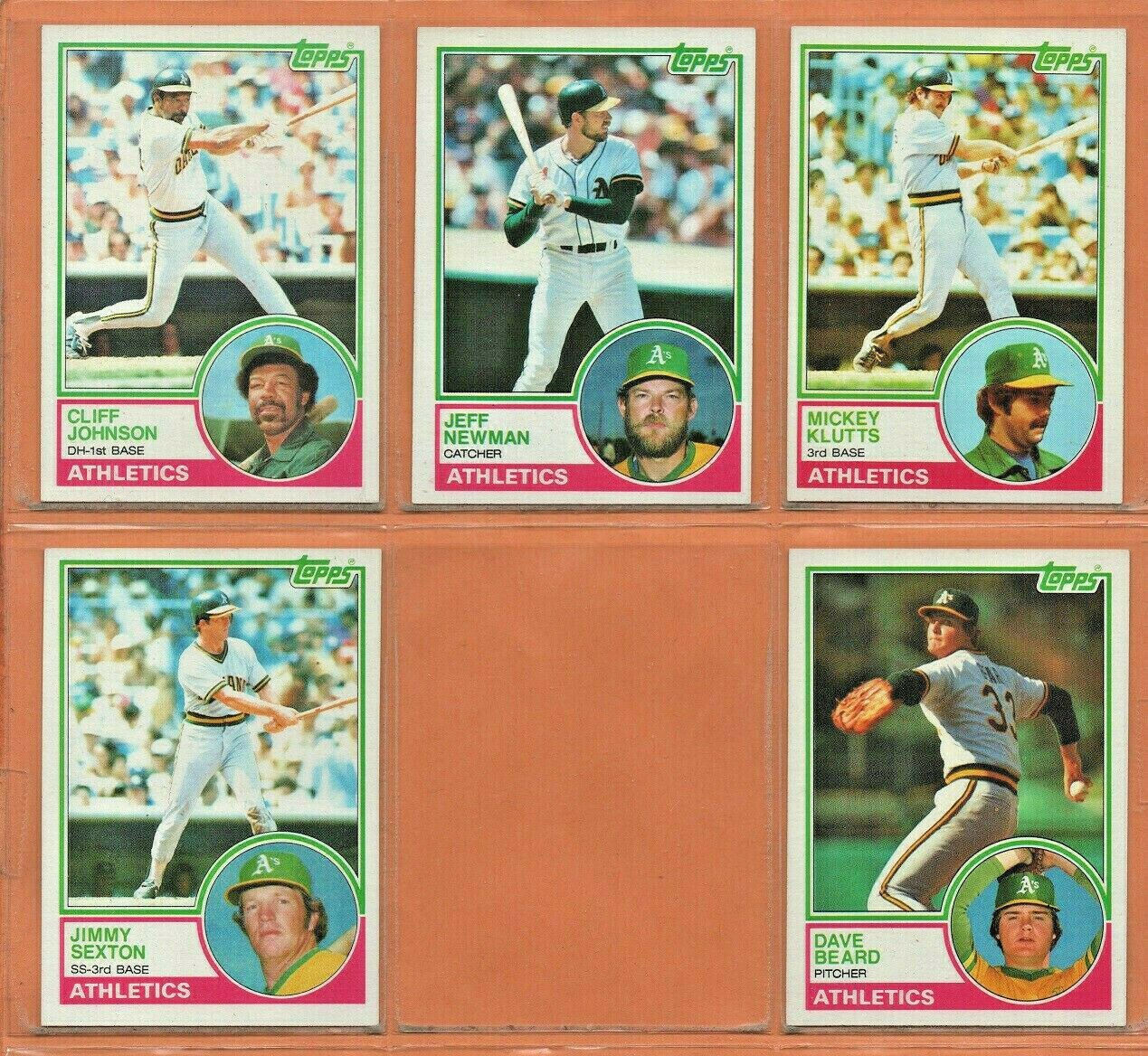 1982 1983 Topps Oakland Athletics Partial Team Set 27 diff Joe Rudi