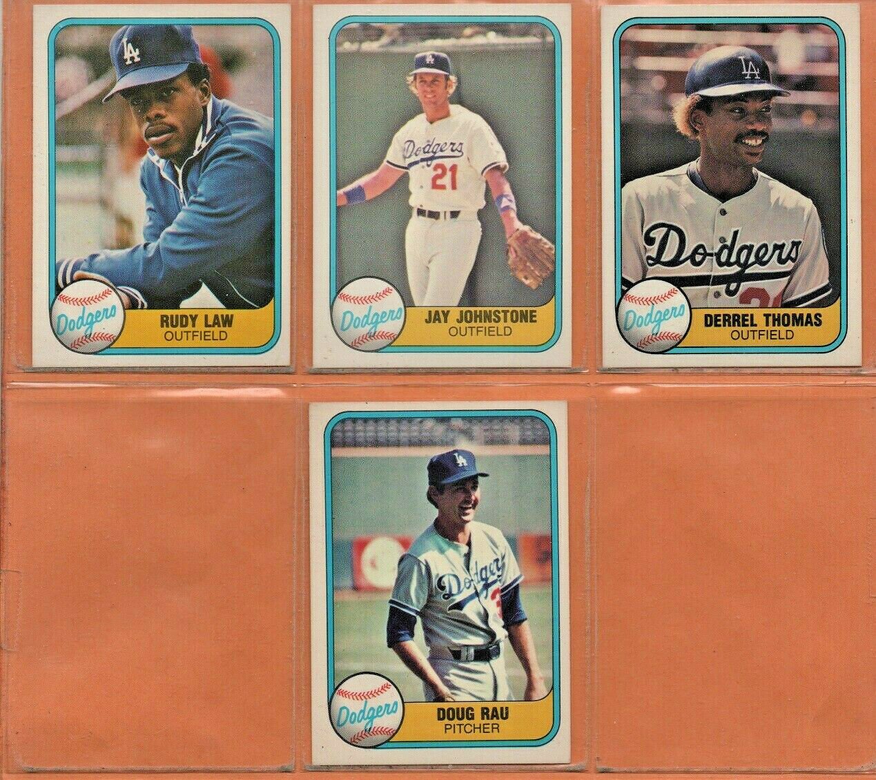 1981 Fleer Los Angeles Dodgers Team Set Lot 20 Don Sutton Steve Garvey ...