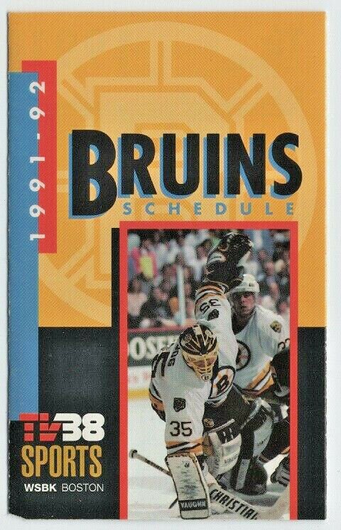 1991 BOSTON BRUINS POCKET SCHEDULE ANDY MOOG