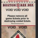 BOSTON RED SOX 2001 FENWAY PARK VOIDED FULL TICKET