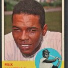 BOSTON RED SOX FELIX MANTILLA 1963 TOPPS BASEBALL CARD # 447 EX MT