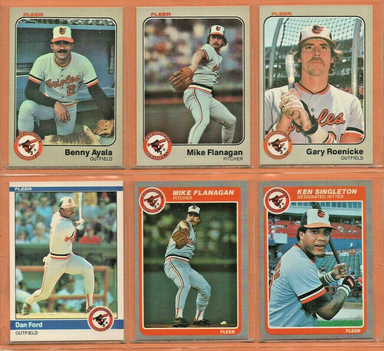 1983 1984 1985 Fleer Baltimore Orioles Team Set Lot 20 Mike Flanagan