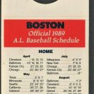 1989 BOSTON RED SOX ALMADEN WINE POCKET SCHEDULE 1989 BOSTON RED SOX ALMADEN WINE POCKET SCHEDULE