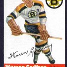 Boston Bruins Warren Godfrey 1954 Topps Hockey Card # 50 ex/em