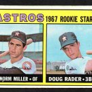 Houston Astros Rookie Stars Doug Rader Norm Miller 1967 Topps Baseball Card #412 ex