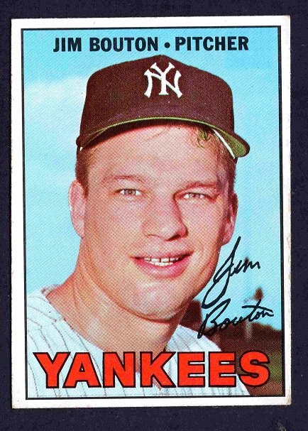 New York Yankees Jim Bouton 1967 Topps Baseball Card #393 ex