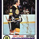 Boston Bruins Gary Doak (deceased 2017) Autograph Signed 1977 Topps Hockey Card #181